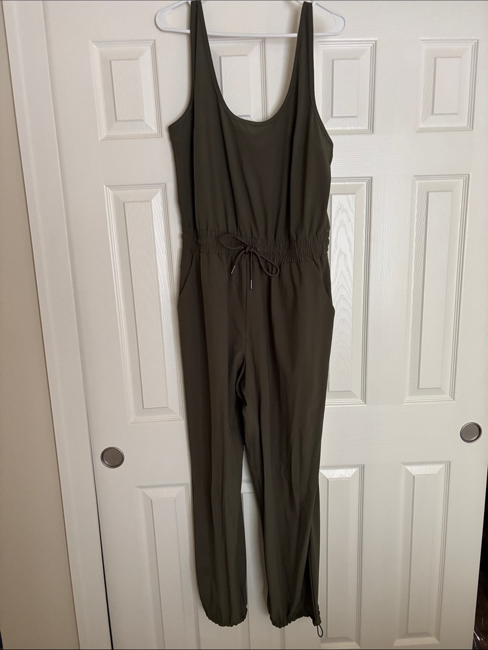 Women’s Olive Green Drawstring Jumpsuit
